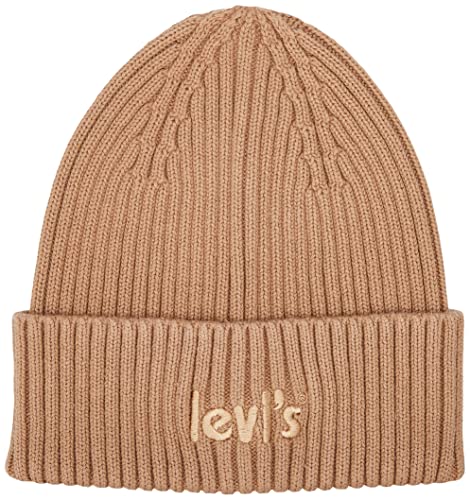 Levi's Męska czapka beanie z logo, BEŻOWY, Rozmiar uniwersalny