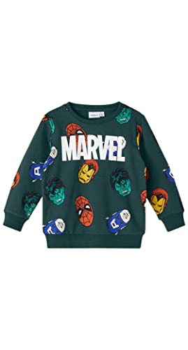 NAME IT Bluza chłopięca Nmmniks Marvel Sweat Bru Mar, Sea Moss, 92
