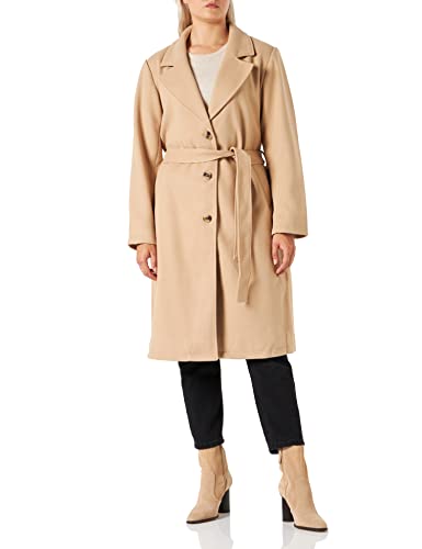 Vila Damska kurtka trencz VIPOKO Long Belt Coat-NOOS, Sezame, 34, sesame