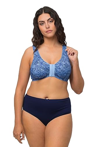 Ulla Popken Biustonosz damski, koronkowy nadruk, biustonosz z miseczką C/D, atrament, 85D