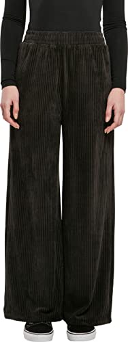 Urban Classics Damskie spodnie dresowe z aksamitnym ściągaczem, proste spodnie dresowe, Czarny, XXL