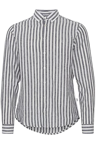 CASUAL FRIDAY Męska koszula CFAnton 0053 BD LS Linen Mix Shirt koszula męska, 194013_ciemna granatowa, M, 194013_dark Navy, M