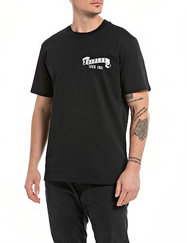 Replay koszulka męska regular fit, 098 BLACK, 3XL