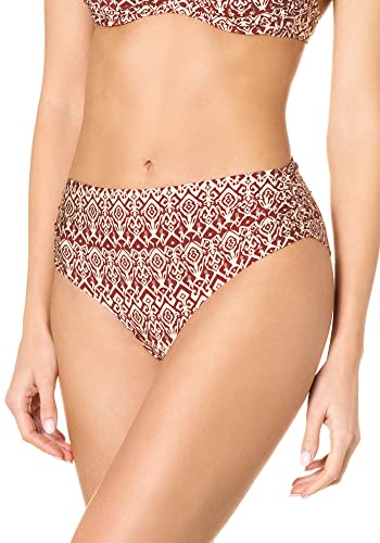 goldenpoint Bikini damski kostium kąpielowy, wysoki krój, z falbankami, ashram, brązowy, L