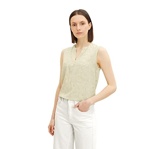 TOM TAILOR Damski Podstawowa bluzka 1032330, 30090 - Green Outline Design, 36