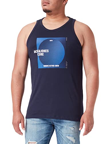 JACK & JONES Męski tank top Jcoenergy Front Tank Top, granatowy blezer, XXL