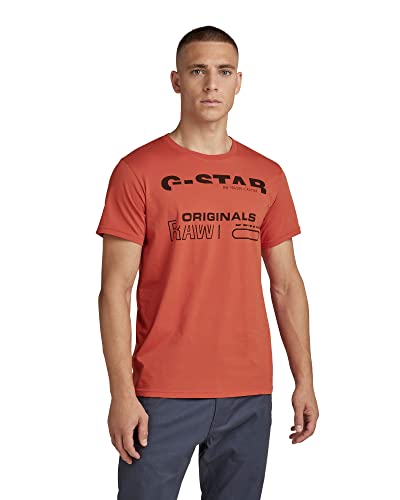 G-STAR RAW Męski T-shirt Originals R T, czerwony (Papryka C506-d116), XS