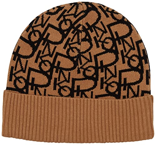 PINKO Damski Frappiert 1 czapka Jacquard Mon nauszniki, CZ3_Camello/czarny, rozmiar uniwersalny