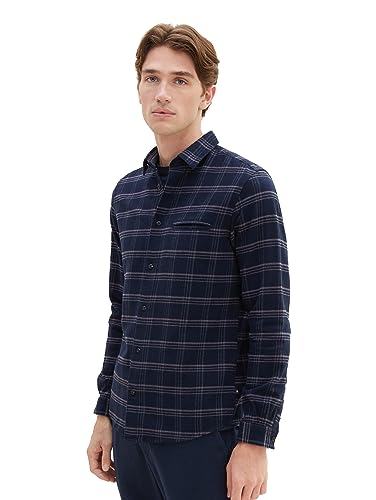 TOM TAILOR koszula męska, 32308 - Navy Tonal Check, XXL