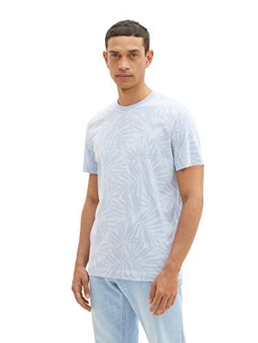 TOM TAILOR Koszulka męska 1036435, wzór 32137 w niebieskie paski, XXL, 32137 – wzór w niebieskie paski, XXL