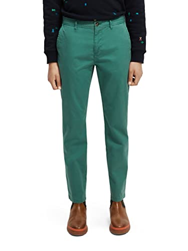 Scotch & Soda Essentials Stuart-Organic Cotton Stretch Twill spodnie chinosy męskie, Preppy Green 4859, 30W / 32L