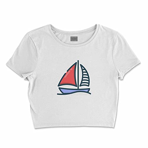 Bona Basics, Damski T-shirt basic, z nadrukiem cyfrowym, 100 bawełny, biały, swobodny, damski top, rozmiar: L, biały, L Krótki
