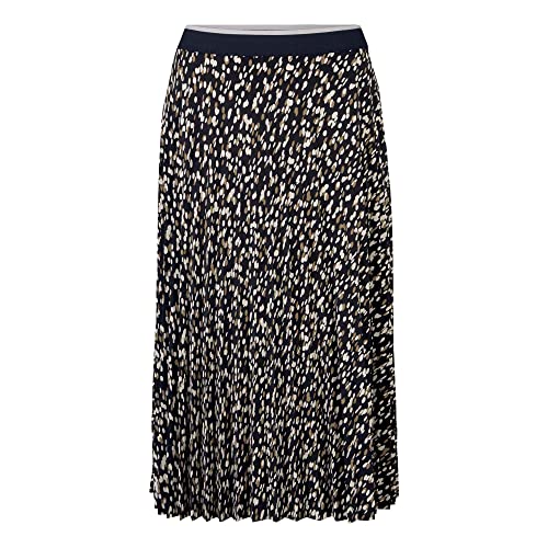 TOM TAILOR Damski Plisowana spódnica midi z nadrukiem 1030357, 29142 - Navy Dotted Design, 42