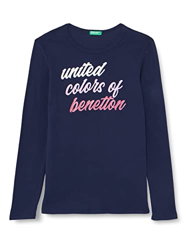 United Colors of Benetton Koszulka dziewczęca z krótkim rękawem, Blu 252, L (Krótki)