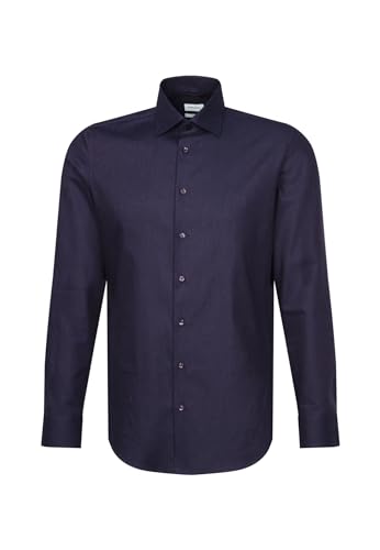 Seidensticker Męska koszula biznesowa – slim fit – łatwa do prasowania – kołnierz Kent – długi rękaw – 100% bawełna, granatowy, 38