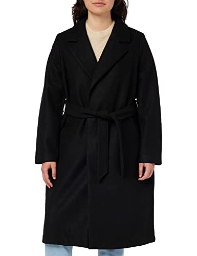 VERO MODA Damska kurtka Vmfortuneaya Ss23 długi płaszcz Noos, czarny/szczegół: Jednolity, L, Czarny/szczegółowy: jednolity, L