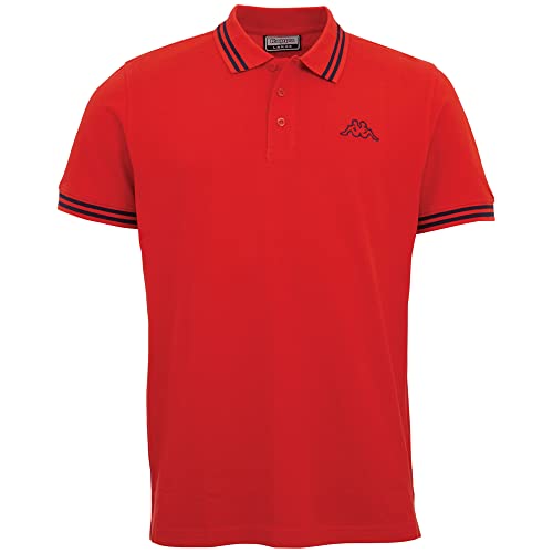 Kappa Deutschland Męska koszulka polo ALEOT, Flame Scarlett, M, szkarłatny (Flame Scarlett), M