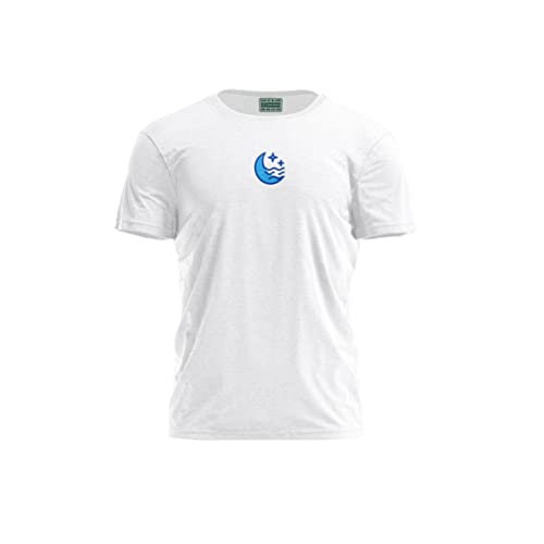 Bona Basics, Męski T-shirt z cyfrowym nadrukiem,% 100 bawełna, biały, na co dzień, męskie topy, rozmiar: M, biały, M