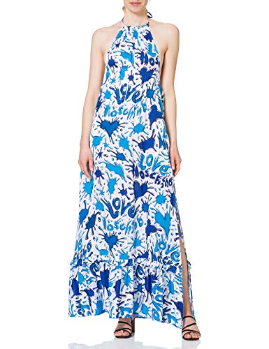 Love Moschino Damska sukienka z długim rękawem i nadrukiem logo Splash, All.splash Azzu, 34