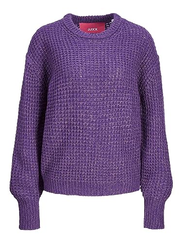JACK & JONES Damski sweter Jxcamilla Open Neck Knit Noos, Acai/Detail:/With Berry Concerve, L