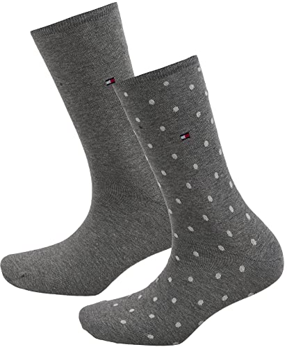 Tommy Hilfiger Damskie skarpety w kropki (2 sztuki), szary (średni szary melanż), 39-42 EU