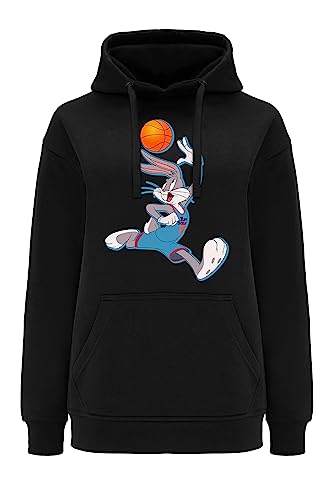 ERT GROUP Oryginalna i oficjalna licencja Looney Tunes czarna damska bluza z kapturem, jednostronny nadruk, wzór Space Jam 019, rozmiar S, Space Jam 007 Light Blue, S