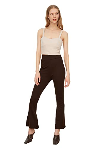 Spodnie damskie Trendyol Flare, br?zowy, XS