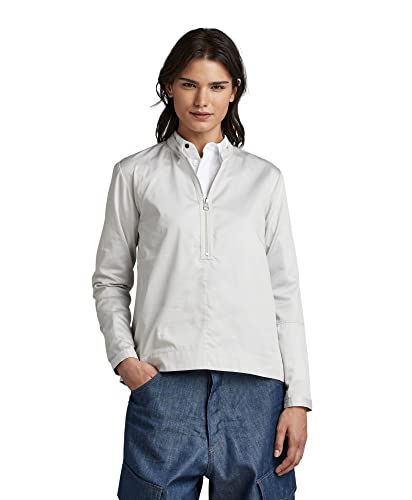 G-STAR RAW Damska koszulka z długim rękawem z zamkiem błyskawicznym, szara (cool Grey D197-1295), XS, szary (Cool Grey D197-1295), XS
