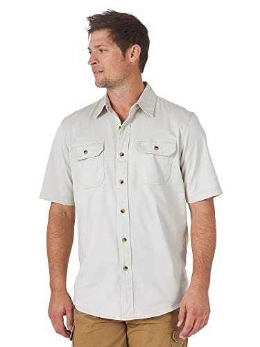 Wrangler Authentics Męska koszula z krótkim rękawem Weather Anything, Pelikan, XL