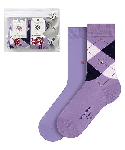 Burlington Kobiety Skarpety Travel Pouch W SO Organiczna Bawełna z wzorem 2 Pak, Wielokolorowy (Sortiment 0030), 36-41