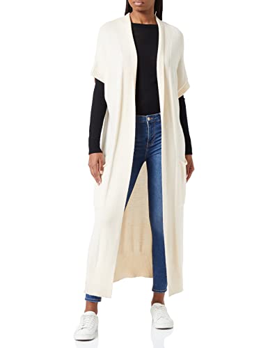 True Religion Damska kurtka z dzianiny z długim kołnierzem, Off White, L