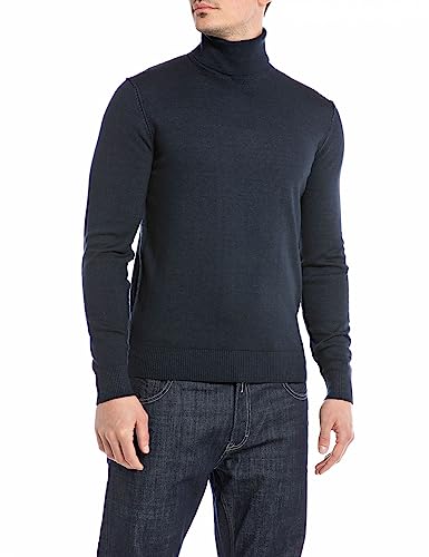 Replay Sweter męski, 970 Dark Navy, XL