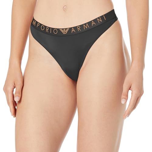 Emporio Armani Damskie majtki typu stringi z mikrofibry, czarny, XL