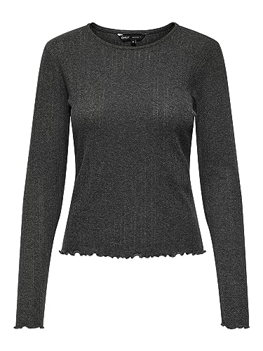 ONLY Onlcarlotta L/S Top Noos JRS koszulka z długim rękawem, ciemnoszary melanż, XS