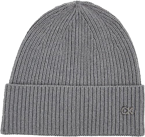 Calvin Klein Damska czapka typu beanie Re-Lock Inna czapka, szary, Rozmiar uniwersalny