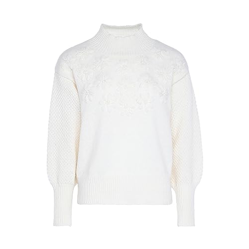 myMo Damski sweter stokrotki WOLLBIAŁY XL/XXL, biały (wollweiss), XL
