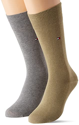 Tommy Hilfiger Męskie skarpety Classic Sock (2 sztuki), Olive Grey Melange, 43-46 EU
