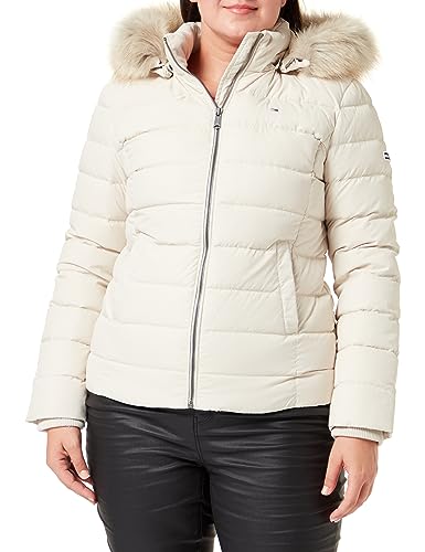 Tommy Jeans Damska kurtka zimowa TJW puchowa, Papier gazetowy, XXS