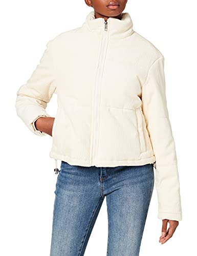 Urban Classics Damska kurtka zimowa, sztruksowa, kurtka puchowa ze stójką, krótki krój, rodzaj kurtki puchowej, rozmiary od XS do 5XL, Whitesand, L