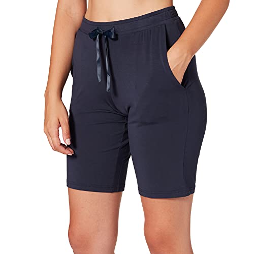Schiesser Damskie spodnie do spania, krótkie bermudy Modal-Mix + Relax dół od piżamy, niebieski_175479, 44