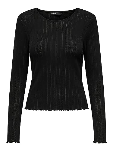 ONLCARLOTTA L/S Top JRS, czarny, M