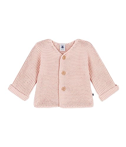Petit Bateau Unisex Baby A08BQ kardigan z dzianiny, różowy morski, 1 miesiąc, Różowy sól, 0 miesi?cy