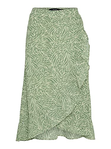 VERO MODA Damska spódnica Vmsara Gunna Hw Calf Skirt WVN, Reseda/Aop: sara, XS