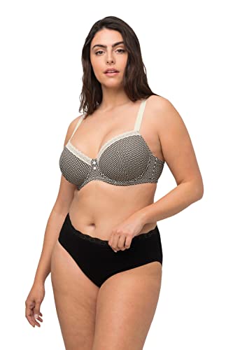 Ulla Popken, Damski, duże rozmiary, biustonosz z fiszbinami, popcorn, 90D