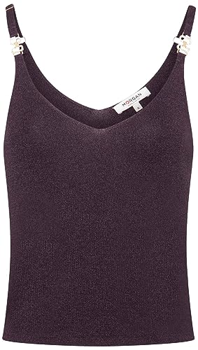 Morgan damski sweter bez ramiączek MSHOW śliwka TL, Śliwka, L