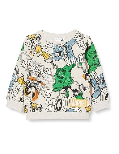 NAME IT Bluza chłopięca Nmmjaakko Marvel Sweat Unb Mar, Peyote Melange, 110