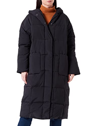 Mexx Damska kurtka z kapturem oversize, ocieplana parka, czarny, XS-S