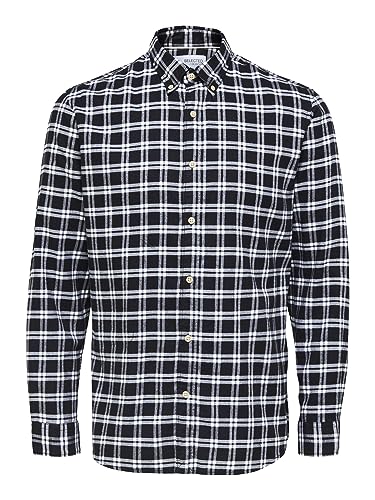 SELECTED HOMME Męska koszula flanelowa, Black/Checks: normalny, S