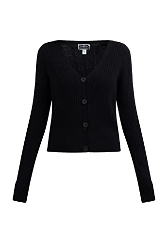 DreiMaster Dzianinowy kardigan damski 39526027, czarny, XS-S