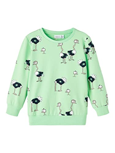 NAME IT Bluza chłopięca Nmmfrilo Sweat Unb, Green Ash, 98